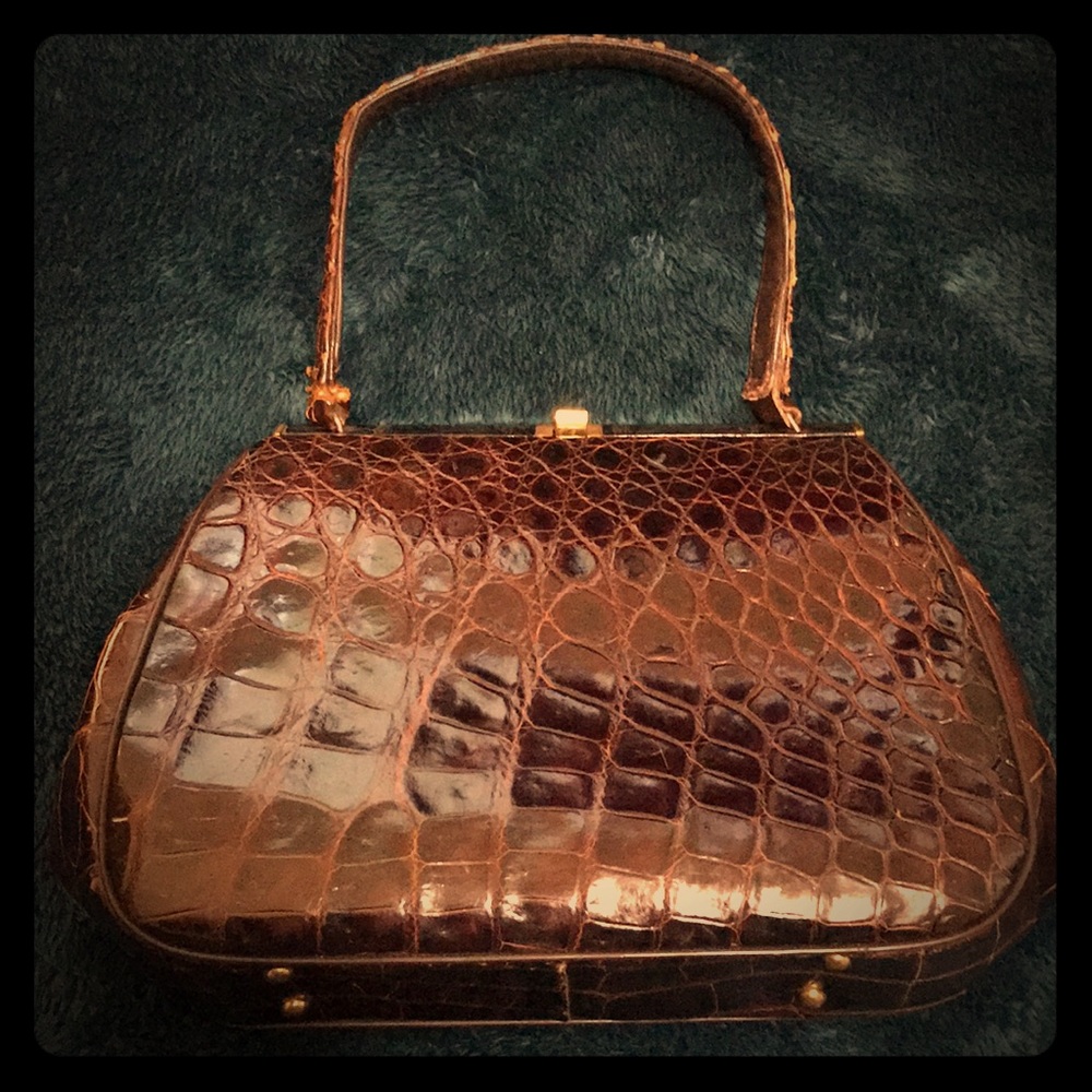 Antique alligator bag